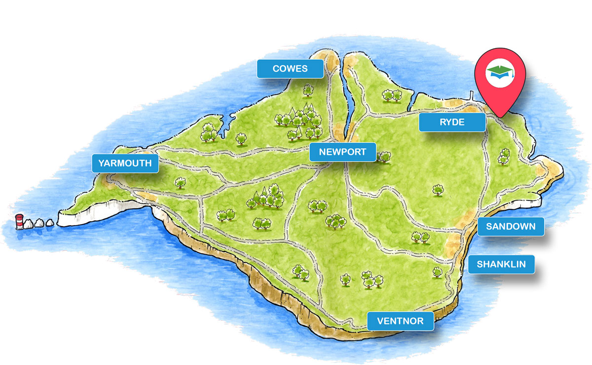 School trip Isle of Wight location map for Westbrook Centre Activities